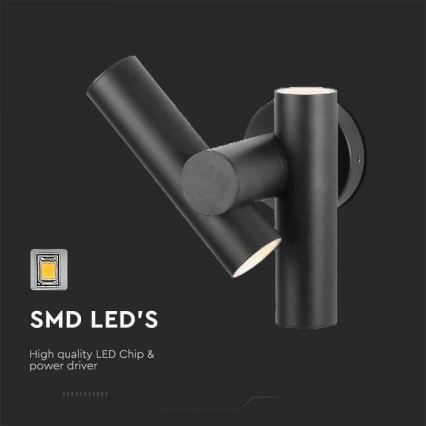 LED Joustava ulkokohdevalo 2xLED/3W/230V 4000K IP44 musta