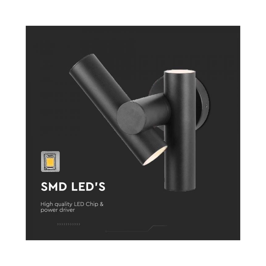 LED Joustava ulkokohdevalo 2xLED/3W/230V 4000K IP44 musta