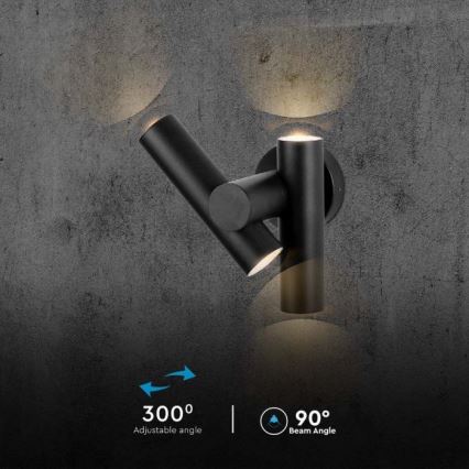 LED Joustava ulkokohdevalo 2xLED/3W/230V 4000K IP44 musta