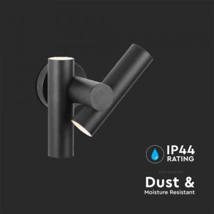 LED Joustava ulkokohdevalo 2xLED/3W/230V 4000K IP44 musta