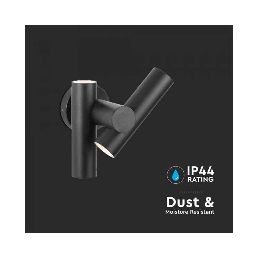 LED Joustava ulkokohdevalo 2xLED/3W/230V 4000K IP44 musta