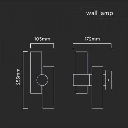 LED Joustava ulkokohdevalo 2xLED/3W/230V 4000K IP44 musta