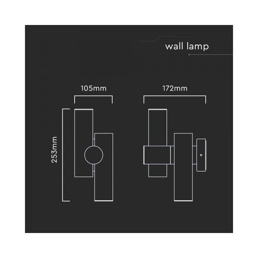 LED Joustava ulkokohdevalo 2xLED/3W/230V 4000K IP44 musta