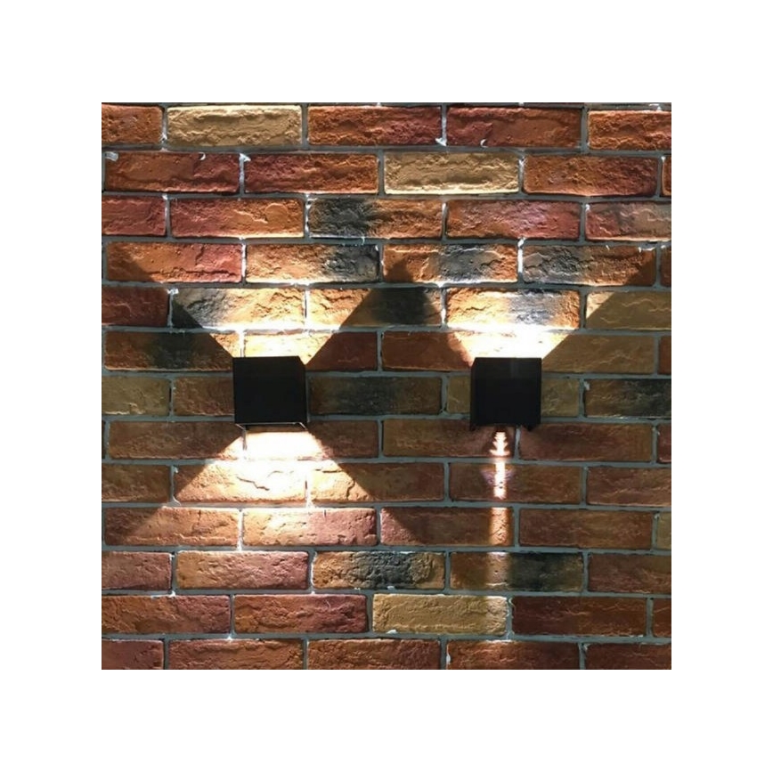 LED Ulkoseinävalaisin 2xLED/3W/230V IP54 musta