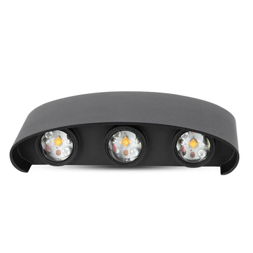 LED-ulkoseinävalaisin 6xLED / 6W / 230V IP54 3000K musta