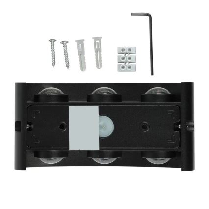 LED-ulkoseinävalaisin 6xLED / 6W / 230V IP54 3000K musta