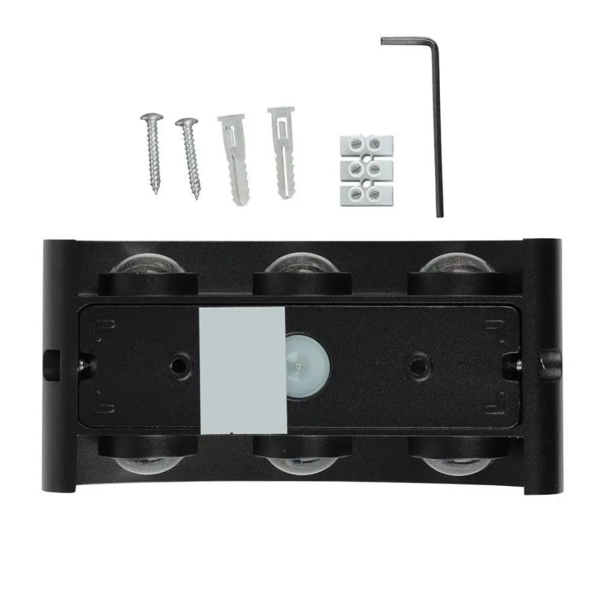 LED-ulkoseinävalaisin 6xLED / 6W / 230V IP54 3000K musta