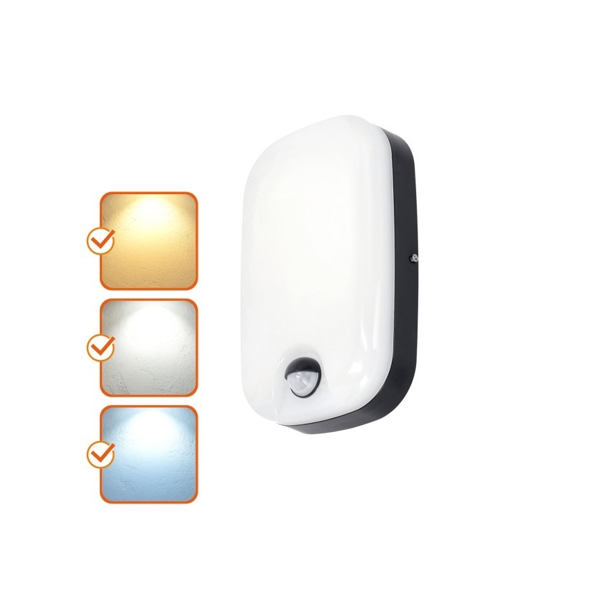 LED Ulkoseinävalaisin liike- ja hämärätunnistimella BAVANO LED/15W/230V 3000/4000/5700K IP54