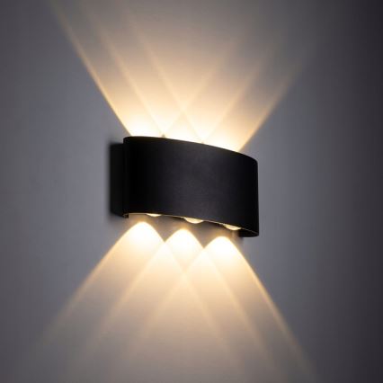 LED-ulkoseinävalaisin ARROW 6xLED/1W/230V IP54 musta