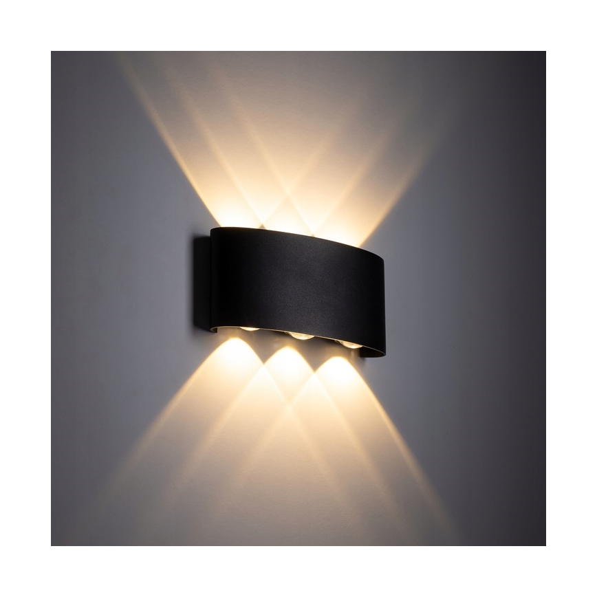 LED-ulkoseinävalaisin ARROW 6xLED/1W/230V IP54 musta