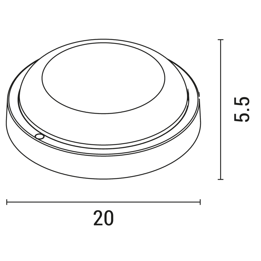 LED-ulkoseinävalaisin BULKHEAD LED/18W/230V 3000K IP54 musta