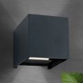 LED-ulkoseinävalaisin CUBE 2xLED/3W/230V IP54 antrasiitti