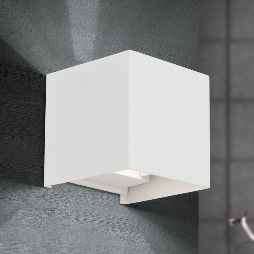LED Ulkoseinävalaisin CUBE 2xLED/3W/230V IP54 valkoinen