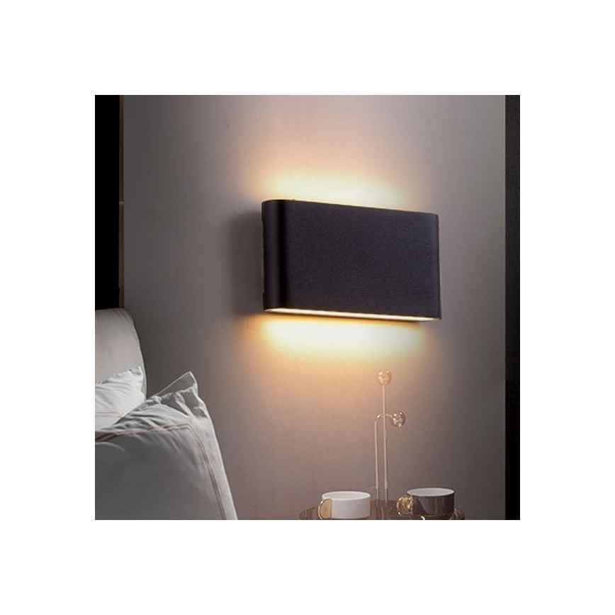 LED-ulkoseinävalaisin FLOW 2xLED/3W/230V IP54 4000K antrasiitti