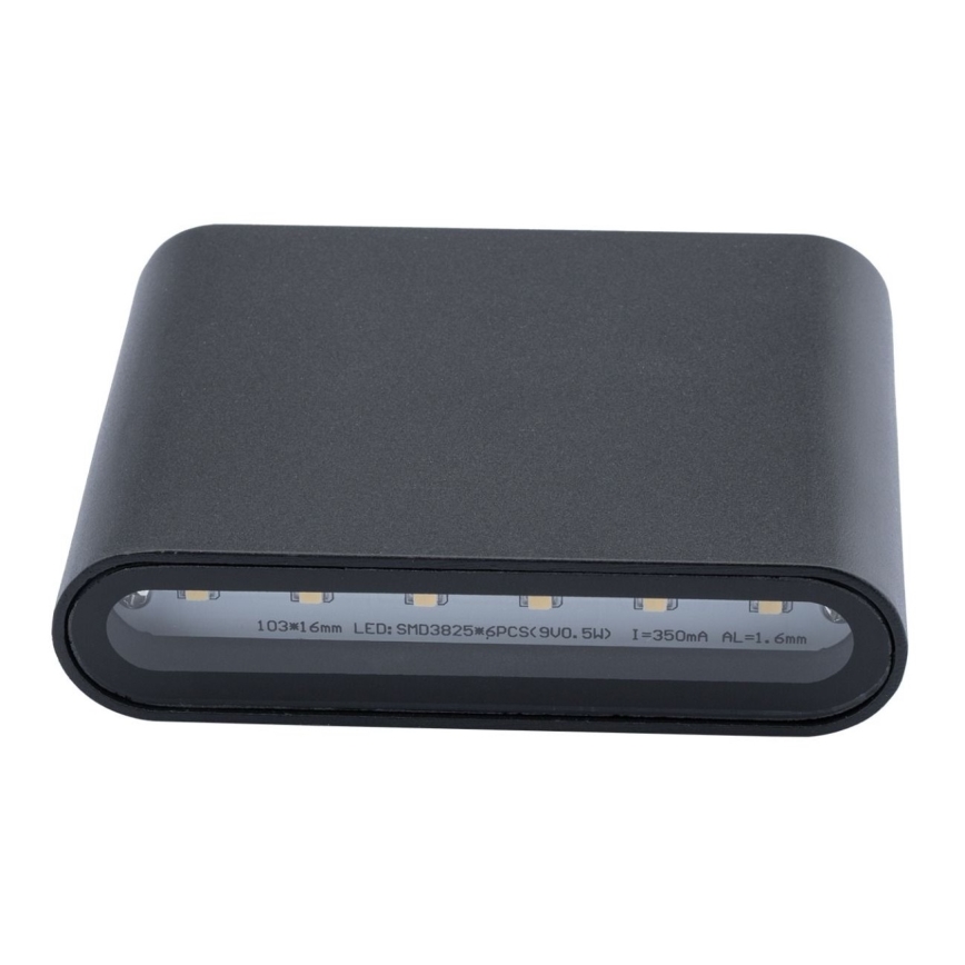 LED-ulkoseinävalaisin FLOW 2xLED/3W/230V IP54 musta