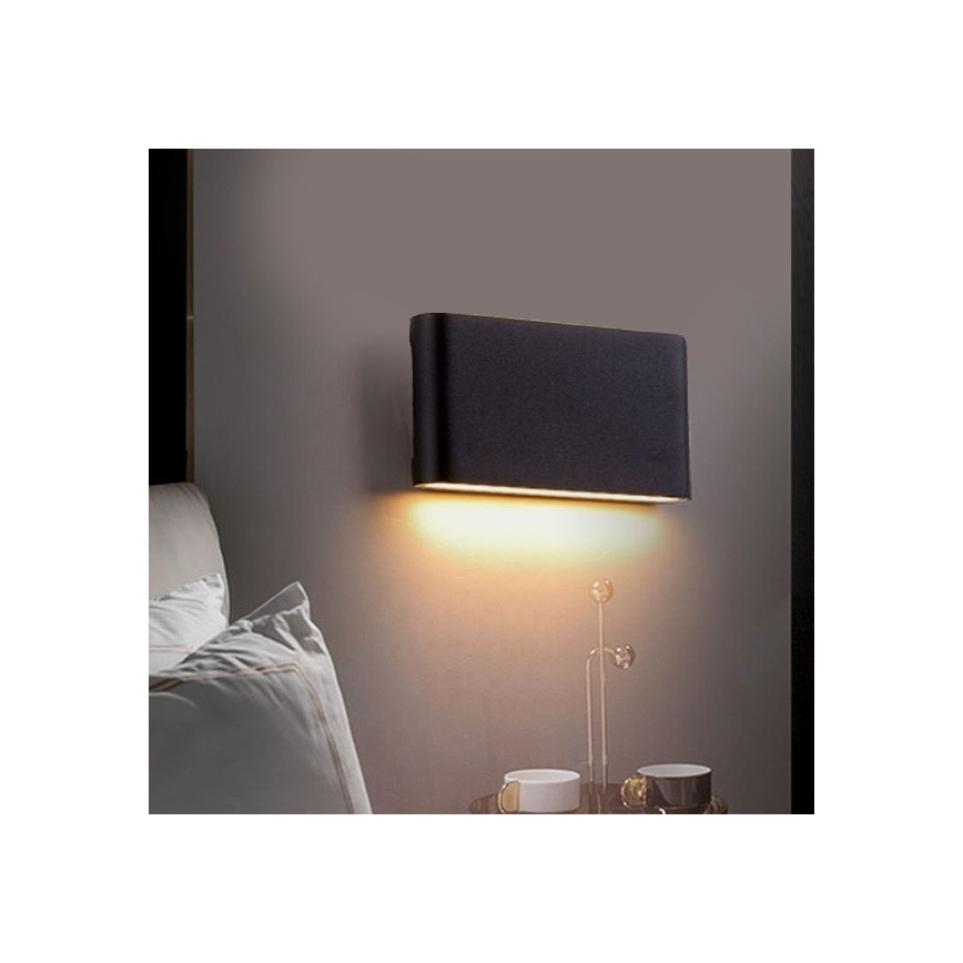LED-ulkoseinävalaisin FLOW LED/9W/230V IP54 4000K antrasiitti