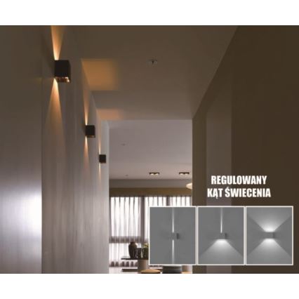 LED-ulkoseinävalaisin KREON 2xLED/3W/230V IP54 4000K musta