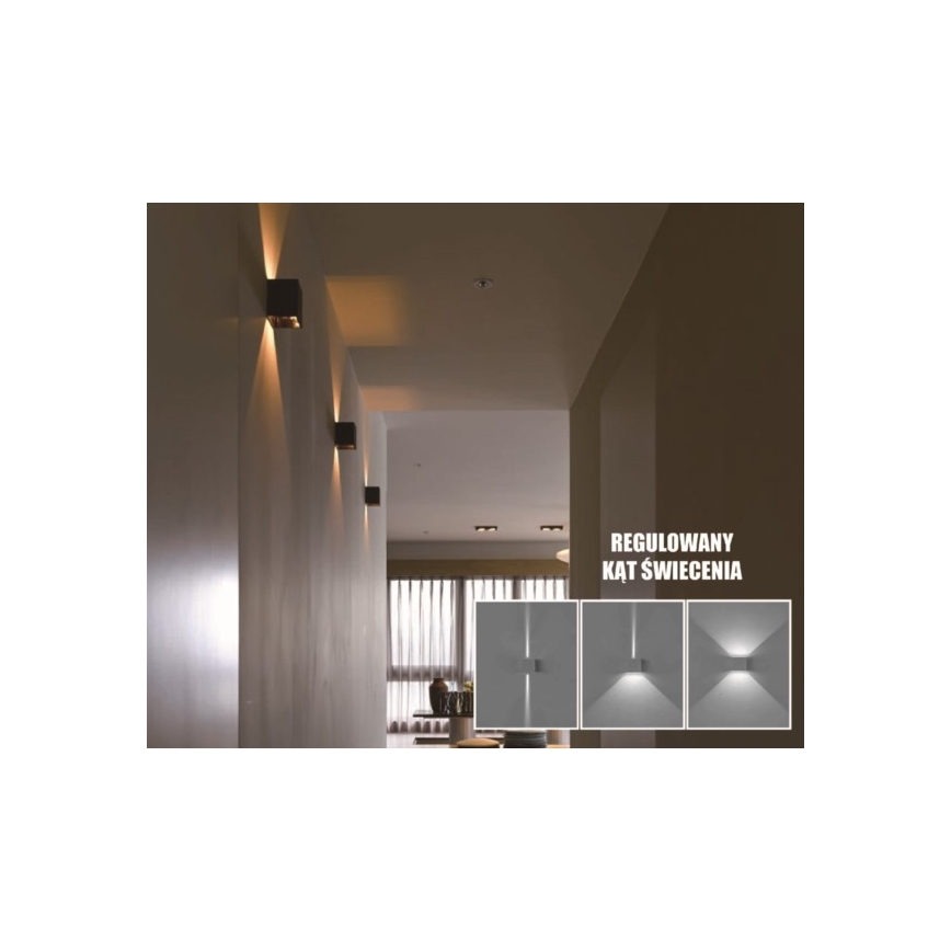 LED-ulkoseinävalaisin KREON 2xLED/3W/230V IP54 4000K musta