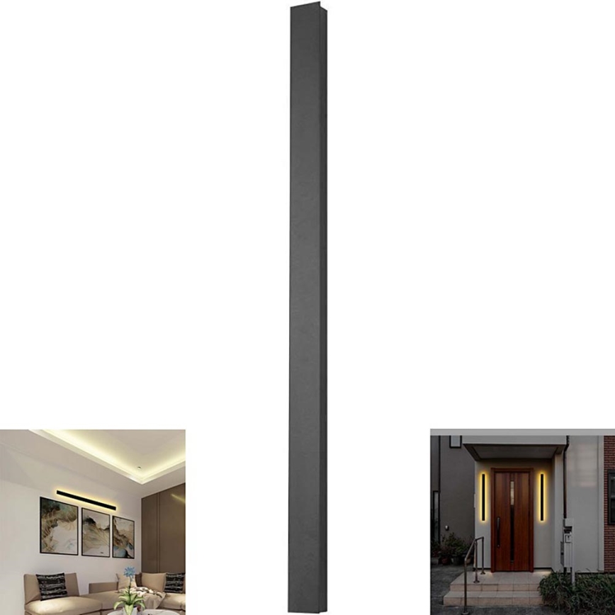 LED-ulkoseinävalaisin LED/10W/230V 3000K IP65 musta