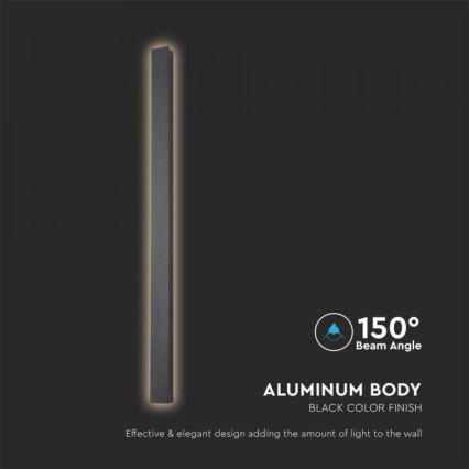 LED-ulkoseinävalaisin LED/10W/230V 3000K IP65 musta