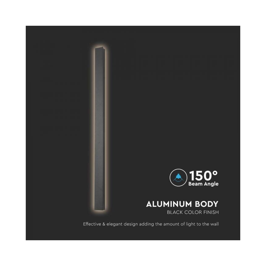 LED-ulkoseinävalaisin LED/10W/230V 3000K IP65 musta