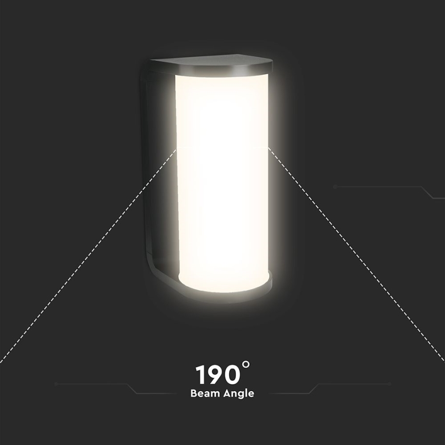 LED-ulkoseinävalaisin LED/12W/230V 3000/4200/6500K IP65 musta