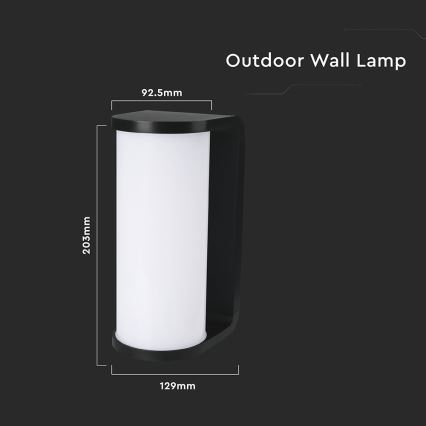 LED-ulkoseinävalaisin LED/12W/230V 3000/4200/6500K IP65 musta