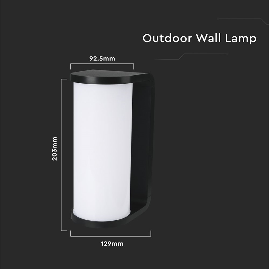 LED-ulkoseinävalaisin LED/12W/230V 3000/4200/6500K IP65 musta