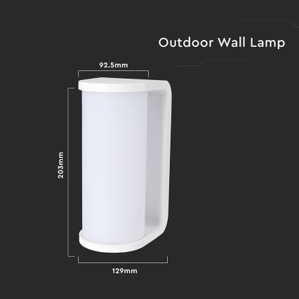 LED-ulkoseinävalaisin LED/12W/230V 3000/4200/6500K IP65 valkoinen