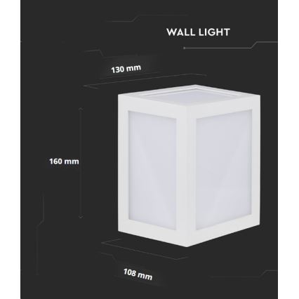 LED-ulkoseinävalaisin LED/12W/230V 3000K IP65 valkoinen