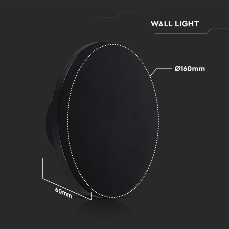 LED-ulkoseinävalaisin LED/12W/230V 4000K IP65 musta