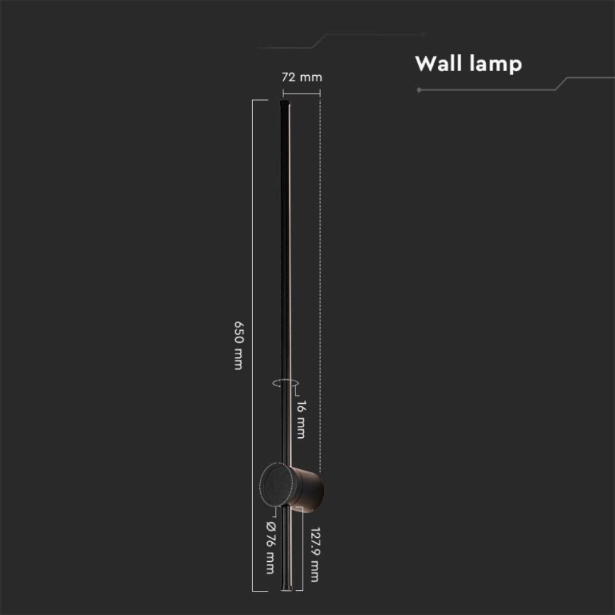 LED-ulkoseinävalaisin LED/12W/230V 4000K IP65 musta