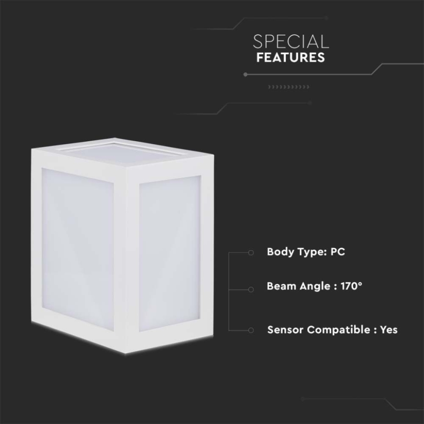 LED-ulkoseinävalaisin LED/12W/230V IP65 4000K valkoinen