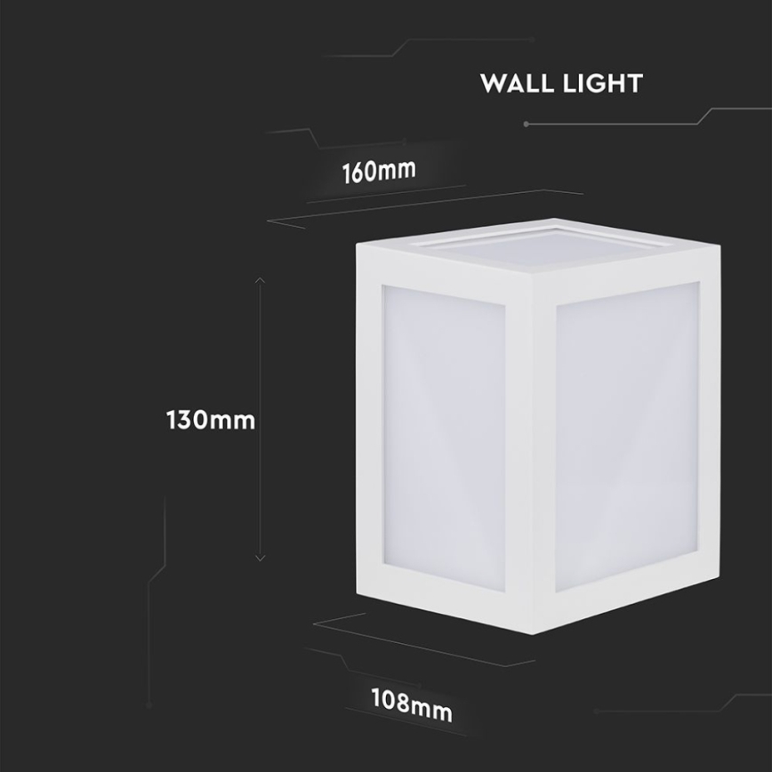 LED-ulkoseinävalaisin LED/12W/230V IP65 4000K valkoinen
