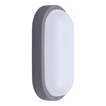 LED-ulkoseinävalaisin LED/13W/230V 4000K IP54 harmaa soikea