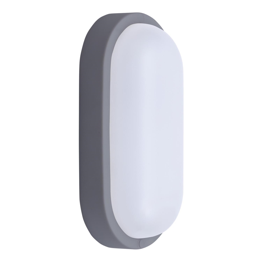 LED-ulkoseinävalaisin LED/13W/230V 4000K IP54 harmaa soikea
