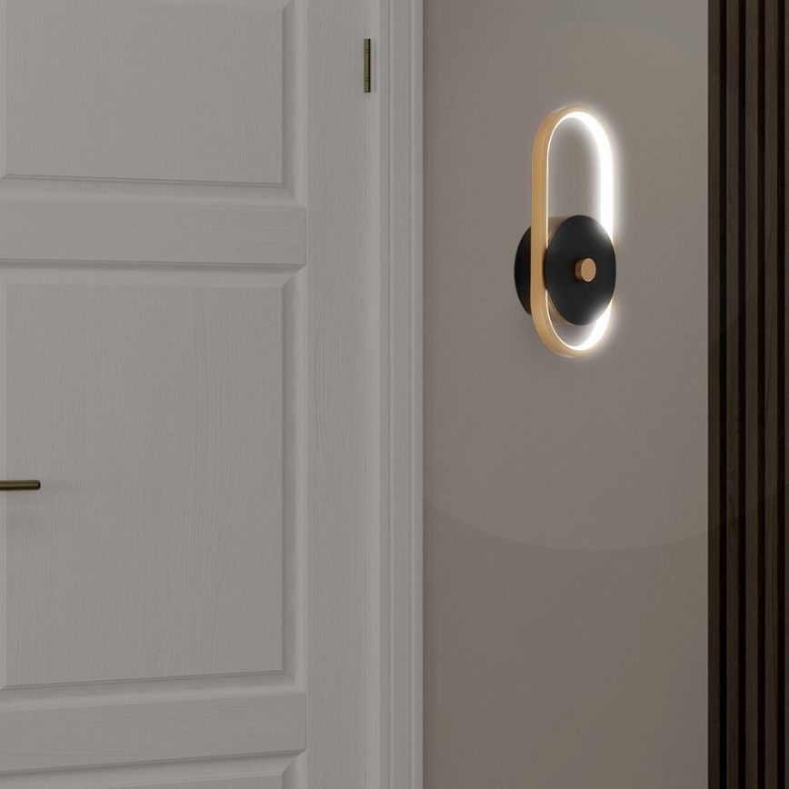 LED-ulkoseinävalaisin LED/15W/230V IP54 3000K messinki