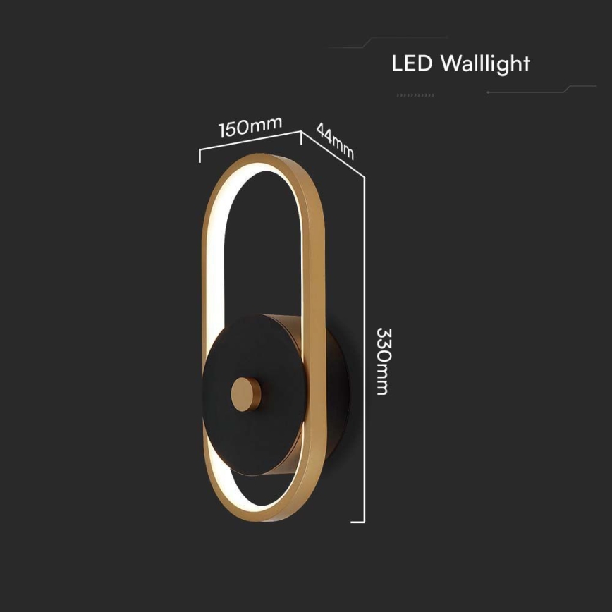 LED-ulkoseinävalaisin LED/15W/230V IP54 3000K messinki