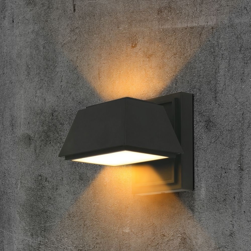 LED-ulkoseinävalaisin LED/15W/230V IP65 3000K musta