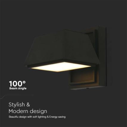 LED-ulkoseinävalaisin LED/15W/230V IP65 3000K musta