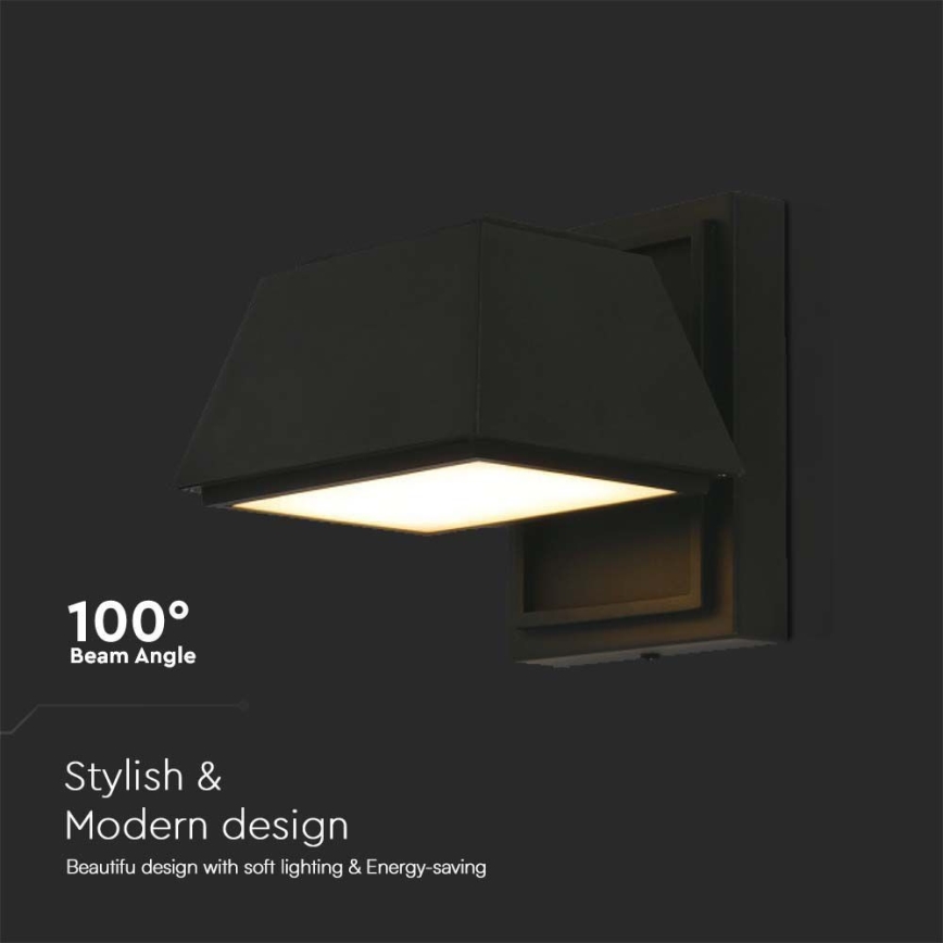 LED-ulkoseinävalaisin LED/15W/230V IP65 3000K musta