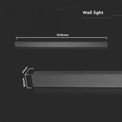 LED-ulkoseinävalaisin LED/16W/230V 4000K IP65 antrasiitti