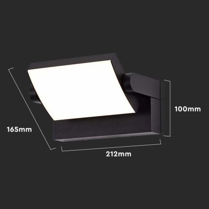 LED Ulkoseinävalaisin LED/17W/230V 3000K IP65 musta