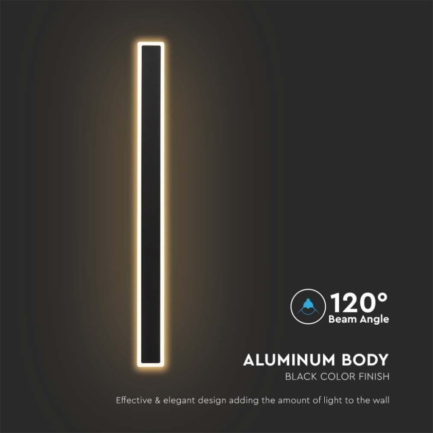 LED-ulkoseinävalaisin LED/17W/230V 3000K IP65 musta