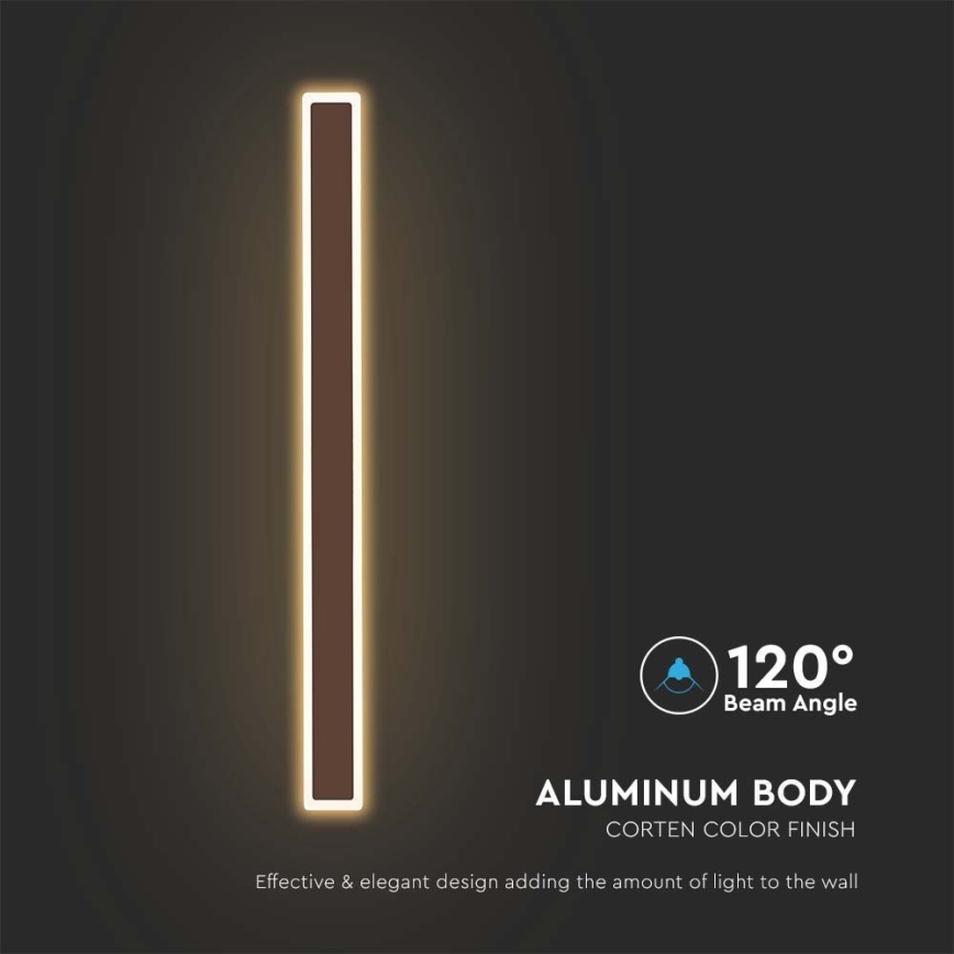 LED-ulkoseinävalaisin LED/17W/230V 3000K IP65 ruskea