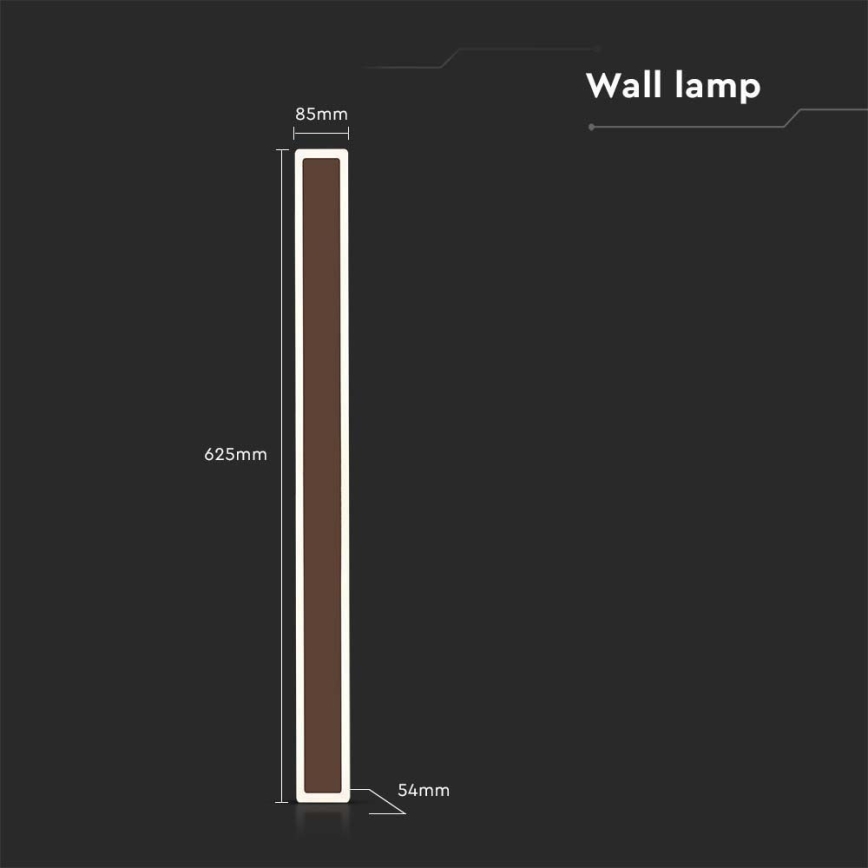 LED-ulkoseinävalaisin LED/17W/230V 3000K IP65 ruskea