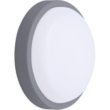 LED-ulkoseinävalaisin LED/20W/230V 4000K IP54 harmaa pyöreä