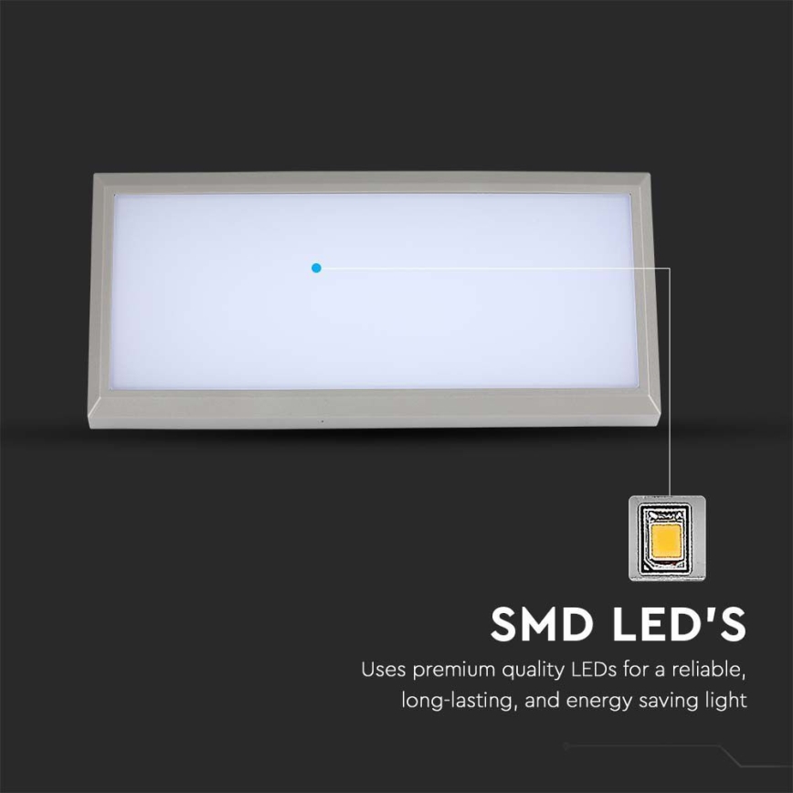 LED ulkoseinävalaisin LED/20W/230V 6400K IP65 harmaa