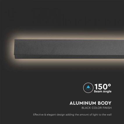 LED-ulkoseinävalaisin LED/23W/230V 4000K IP65 musta