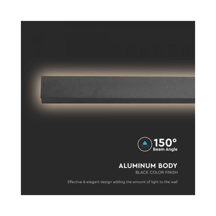 LED-ulkoseinävalaisin LED/23W/230V 4000K IP65 musta